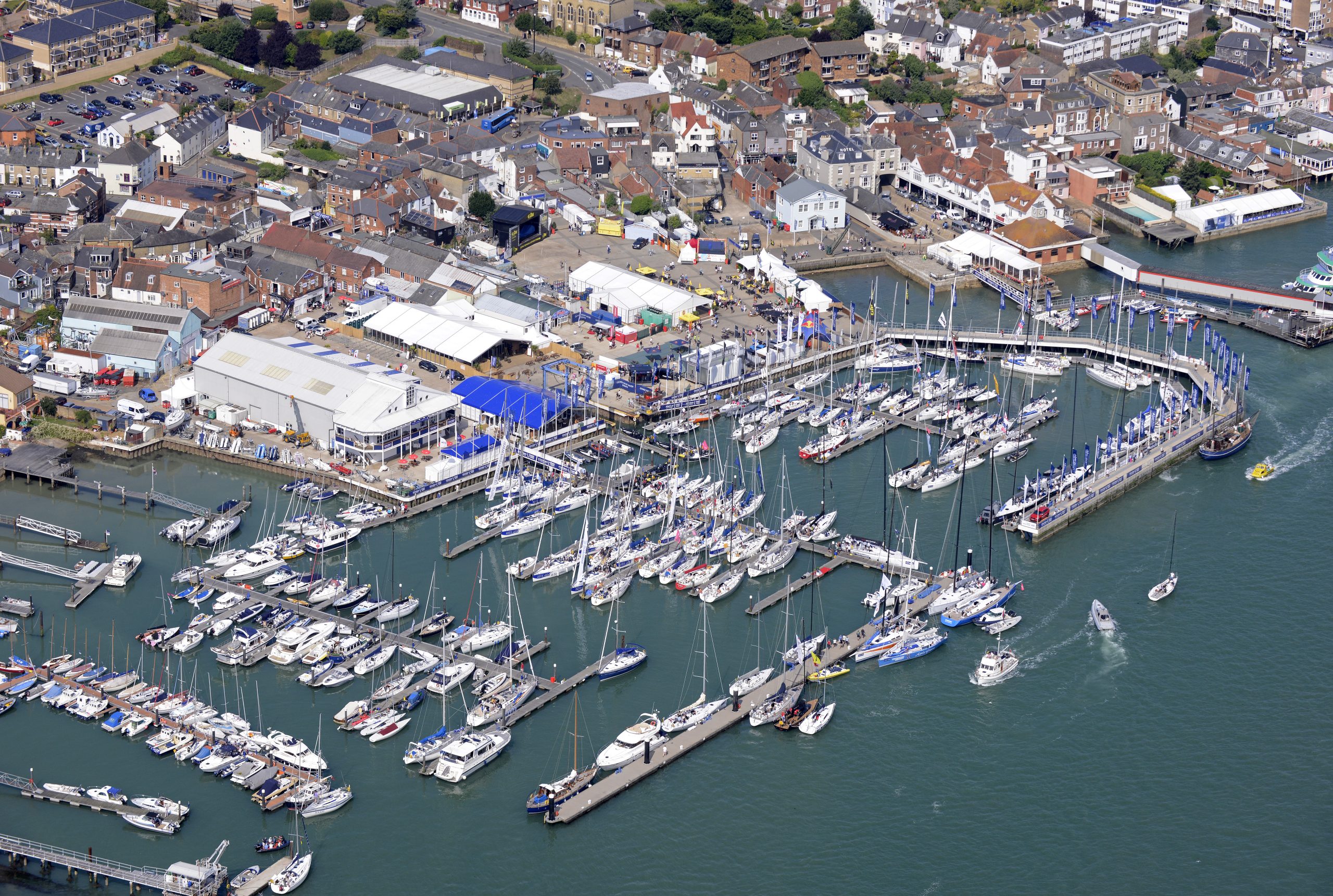 ariel view of cowes yacht haven